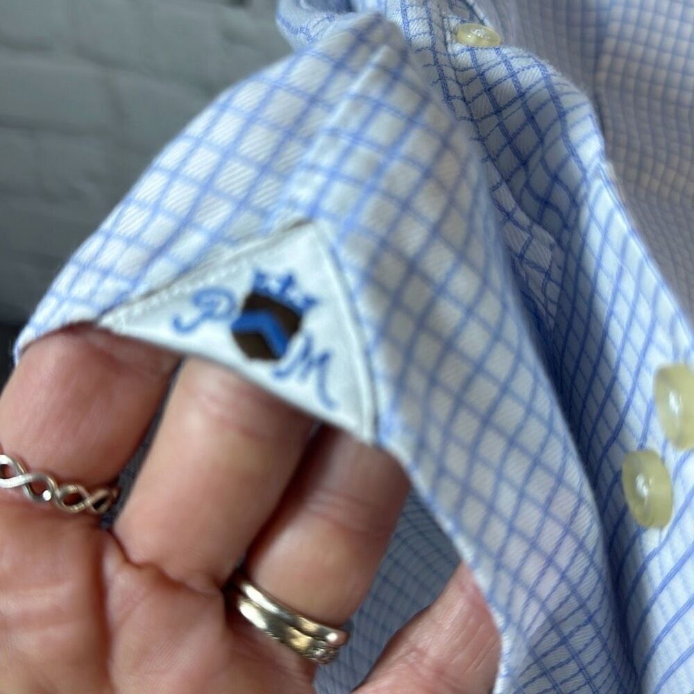 Peter Millar Performance Poplin Blue Checked Perf… - image 3